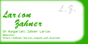 larion zahner business card